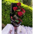 3 szálas vörös rózsa csokor