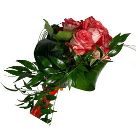 5 szálas jogar – piros-fehér rózsa