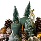 Adventi asztaldísz fa ládikában - barna-zöld