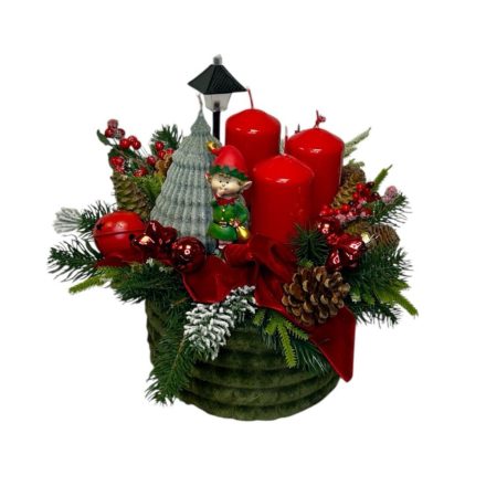 Adventi asztaldísz plüss boxban