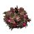 Adventi koszorú vegyes alapon, gömbökkel - bordó 