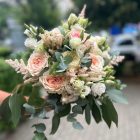 Angol rózsás barack - pasztell menyasszonyi csokor