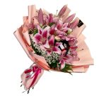 Ballagási csokor liliommal és betűzővel – választható színekben