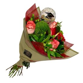 Ballagási vegyes tölcsércsokor lufival