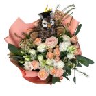 Barack - fehér ballagási csokor