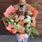 Barack - fehér ballagási csokor