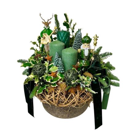 Exkluzív adventi tál - zöld