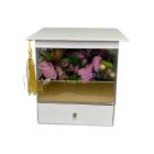 Fehér-arany ballagási kupolás kockabox Ferrero Rocher-rel