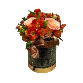 Fekete - arany karácsonyi box macaronnal