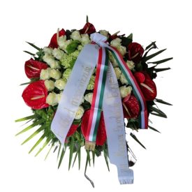 Fekvő domb koszorú 80cm extra flamingós