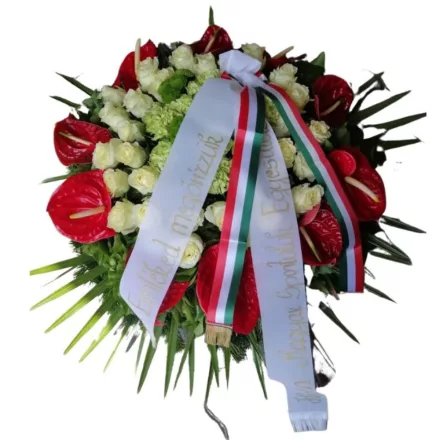 Fekvő dombkoszorú flamingóvirággal – 80 cm