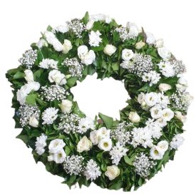 Görög koszorú vegyes fehér 60 cm