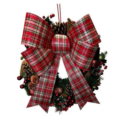 Karácsonyi kopogtató masnival, világítással