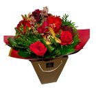 Karácsonyi táskacsokor amarillisszel