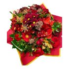 Karácsonyi táskacsokor amarillisszel