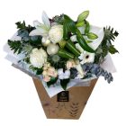 Karácsonyi táskacsokor - fehér