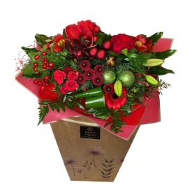 Karácsonyi táskacsokor - piros