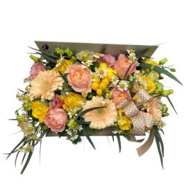 Könyv box - barack, sárga, rózsaszín