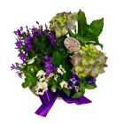 Lila összeültetés fa ládában