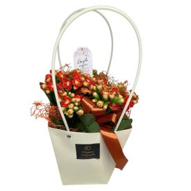 Nagy korall tasakban, anyák napi kártyával - narancs