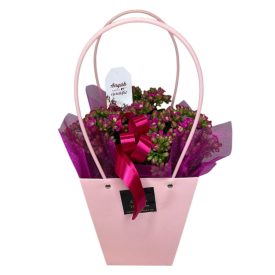 Nagy korall tasakban, anyák napi kártyával - pink