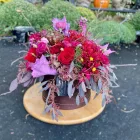 Őszi vegyes virágbox - bordó