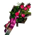 Pink - rózsaszín ballagási csokor betűzővel, szalaggal