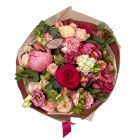 Pink–rózsaszín anyák napi vegyes csokor betűzővel