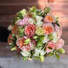 Romantikus menyasszonyi csokor - barack rózsaszín,