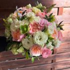 Romantikus menyasszonyi csokor - barack rózsaszín,