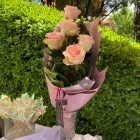 Rózsaszín rózsa csokor 5 szál