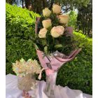 Rózsaszín rózsacsokor 7 szálas