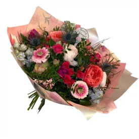 Tavaszi vegyes csokor - pink, kék