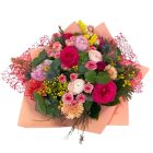 Tavaszi vegyes csokor - pink, rózsaszín, barack