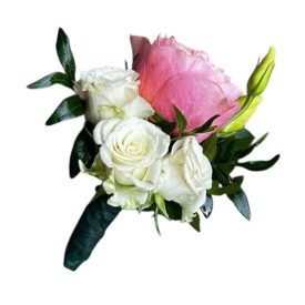  Vőlegény kitűző – fehér-rózsaszín