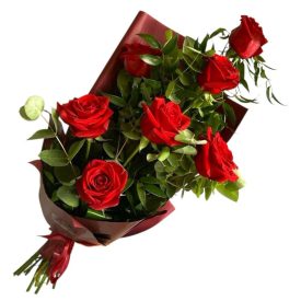 Vörös rózsa csokor 7 szálas
