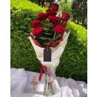 Vörös rózsa csokor 9 szál